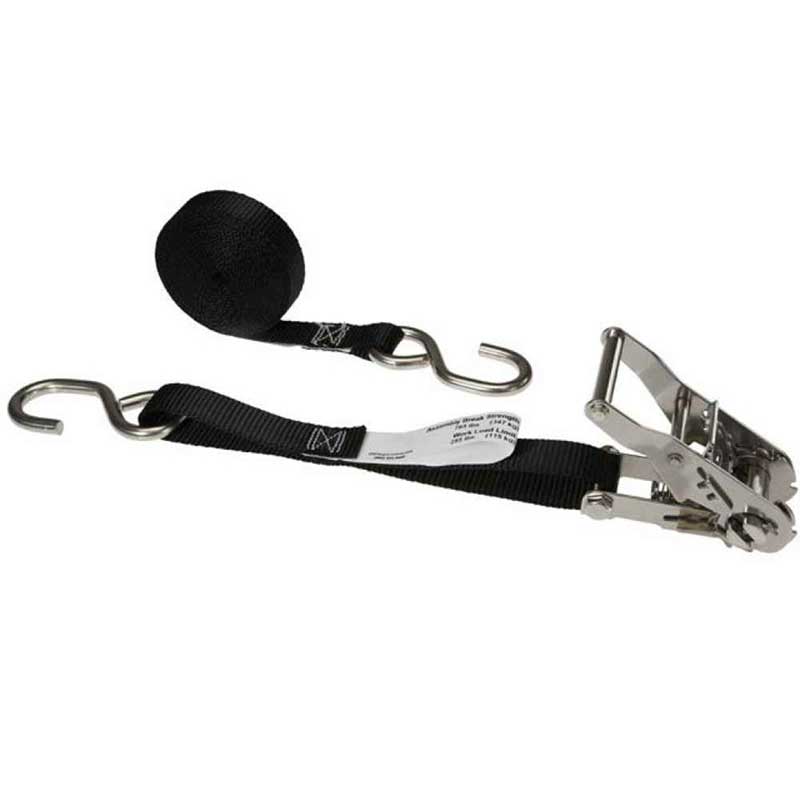 1 X 10 'Qara Ratchet Kəmər W / S Qarmaqlı Paslanmayan Polad Ratchet